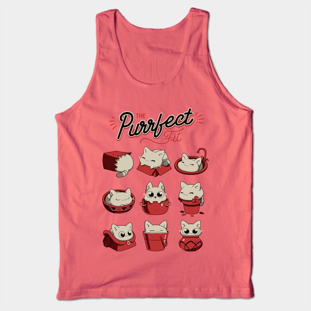 The Purrfect Fit - Funny White Cats Tank Top by Snouleaf